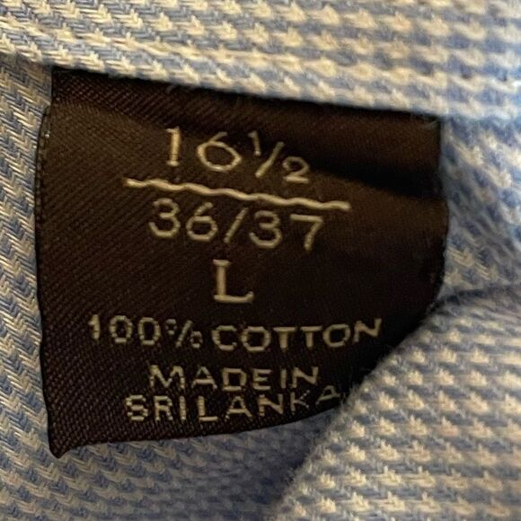 Tasso Elba Non-Iron Blue Dress Shirt size Large 100% cotton - Picture 2 of 4